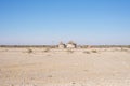 Mud straw and wooden hut with thatched roof in the bush. Local village in the rural Caprivi Strip, the most populated region in Na Royalty Free Stock Photo