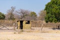 Mud straw and wooden hut with thatched roof in the bush. Local village in the rural Caprivi Strip, the most populated region in Na