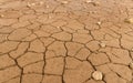 Mud texture of drying prism desiccation cracks in soil. Royalty Free Stock Photo