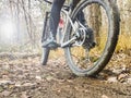 Mud tracks on a mountain bike trail Royalty Free Stock Photo