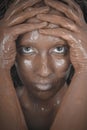 Mud treatment on a woman skin Royalty Free Stock Photo
