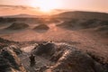 Mud volcano in Azerbaijan country as one of attraction place Royalty Free Stock Photo