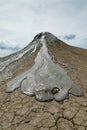 Mud volcano cone in vulcanii noroiosi reserve near berca village buzau county romania Royalty Free Stock Photo