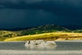 Mud volcano eruption at Vulcanii Noroiosi Royalty Free Stock Photo