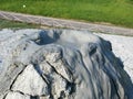 Mud volcano in the natural reserve park of Salse di Nirano. Fiorano, Italy.