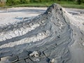 Mud volcano in the natural reserve park of Salse di Nirano. Fiorano, Italy.