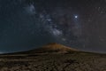 Mud Volcano in the starry night Royalty Free Stock Photo