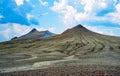 Mud volcanoes panoramic view Royalty Free Stock Photo