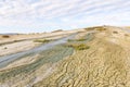 Mud volcanoes panoramic view Royalty Free Stock Photo