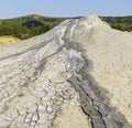 Mud volcanoes's dried clay eruption