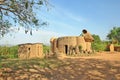 Mudbrick houses in Togo Royalty Free Stock Photo