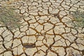 The mudcracks on bottom of Zayandeh river, Isfahan, Iran Royalty Free Stock Photo