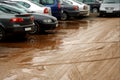 Muddy car parking Royalty Free Stock Photo