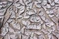 Muddy cracked texture on sand background. Muddy cracked with sand background Royalty Free Stock Photo