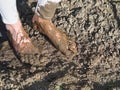 Muddy Feet of a Young Woman Royalty Free Stock Photo