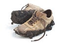Muddy footwear shoes Royalty Free Stock Photo