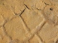 Muddy ground of cracked clay. Sharp shapes of shadows Royalty Free Stock Photo