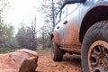 Muddy off-road 4x4 car in Arizona desert, USA Royalty Free Stock Photo