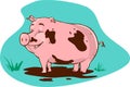 Muddy pig Royalty Free Stock Photo