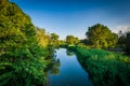 The Muddy River, at Back Bay Fens, in Boston, Massachusetts. Royalty Free Stock Photo