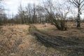 Muddy road in wasteland Royalty Free Stock Photo