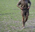 Muddy rugby player