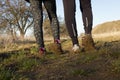 Muddy shoes after rain Royalty Free Stock Photo