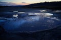 Muddy volcano by night Royalty Free Stock Photo