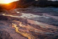 Muddy volcanoes eruption