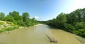 Muddy waters of a mountain river