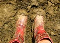 Muddy wellies Wellington Boots at a music festival