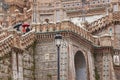 Mudejar art. Spanish architecture landmark heritage. Staircase.