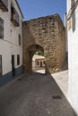 Mudejar door in a narrow street