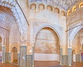 Mudejar style interior of Sala de los Reyes, Palace of Lions, Alhambra, Granada, Spain