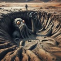 Mudhole A hole or pit filled wit Royalty Free Stock Photo
