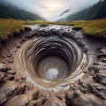 Mudhole A hole or pit filled wit Royalty Free Stock Photo