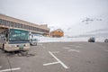 Mudoro station at snow corridor on Tateyama Kurobe Alpine Route Royalty Free Stock Photo