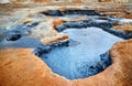 Mudpots at Hverir, Iceland. Royalty Free Stock Photo