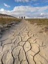 Mudrcracks on coastal plain Royalty Free Stock Photo
