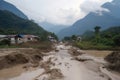 mudslide buries road, isolating village from outside world