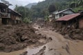 mudslide buries road, isolating village from outside world