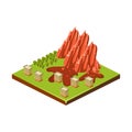 Mudslide. Natural Disaster Icon. Vector Illustration