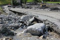 Mudslides scar the hillsides of austria following heavy rain. Eu