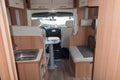 Vehicle interior view of a motorhome