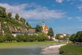 Muellner church at Salzach river Royalty Free Stock Photo