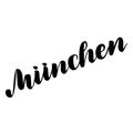 Muenchen hand drawn lettering. Vector lettering illustration isolated on white. Template for Traditional German