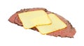Muenster cheese on roast beef slices Royalty Free Stock Photo