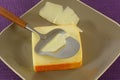 Muenster cheese and cheese slicer