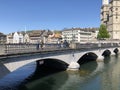 Muensterbruecke or Munsterbrucke - A pedestrian and road bridge over the Limmat in the city of ZÃÆÃÂ¼rich