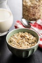 Muesli cereals. Healthy breakfast with oats flakes